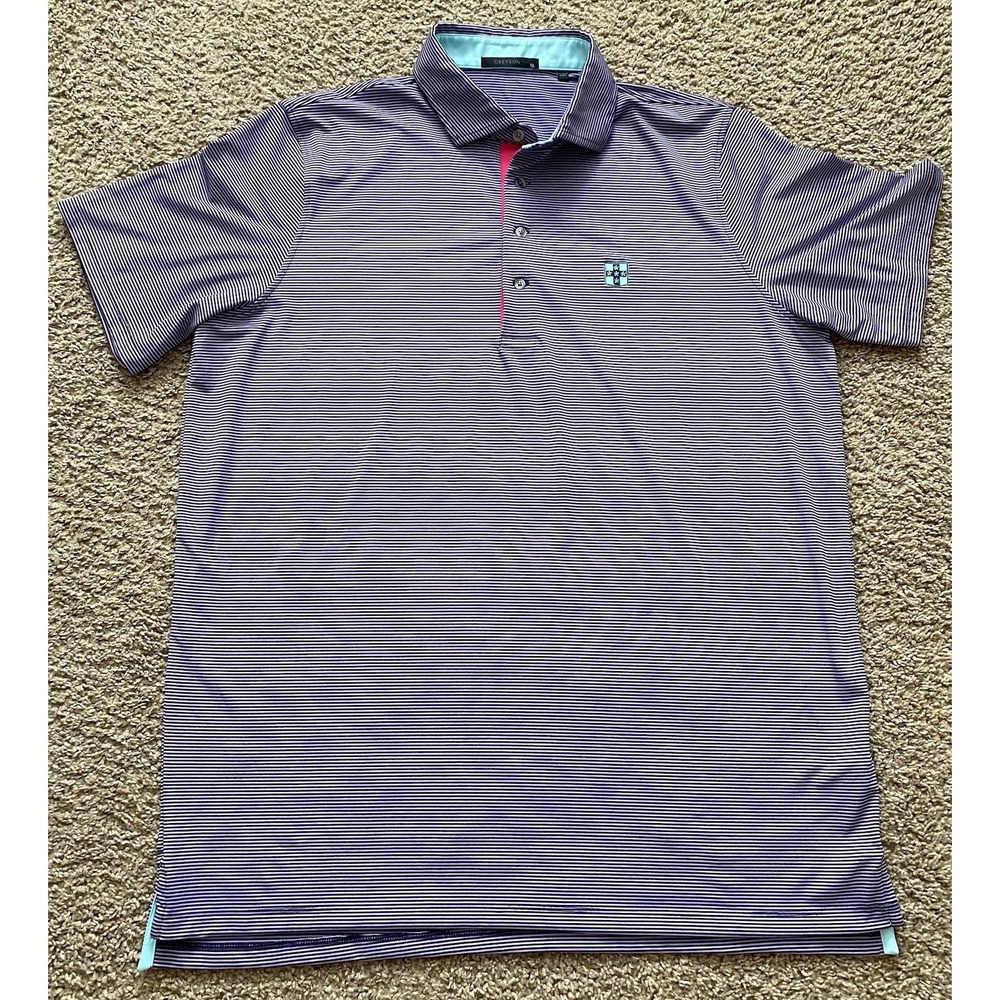 Greyson Polo‎ Shirt Mens Purple Striped Stretch Performance XL